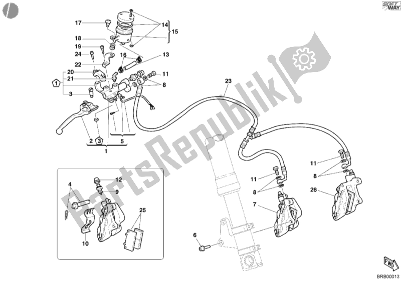 Todas las partes para Sistema De Freno Delantero de Ducati Supersport 1000 SS 2003